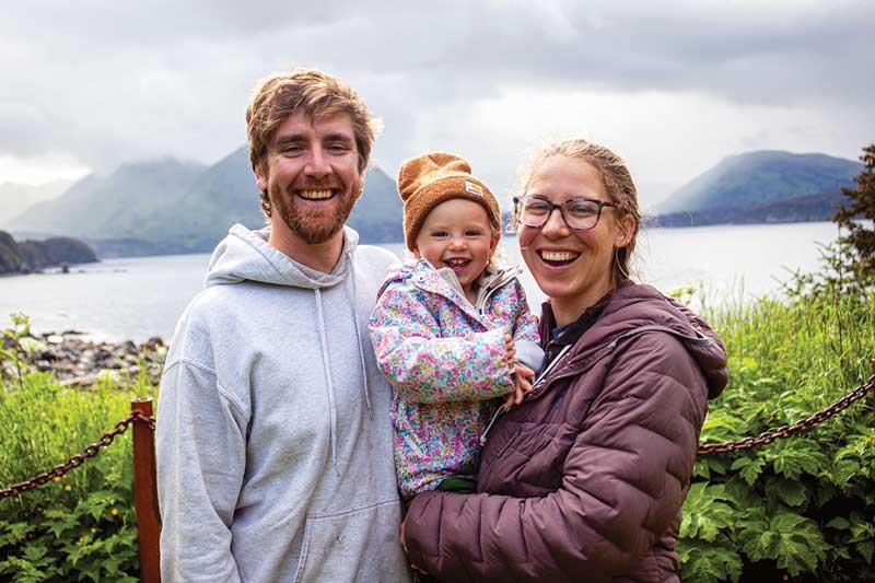 Lukas Bercy and his family in Alaska